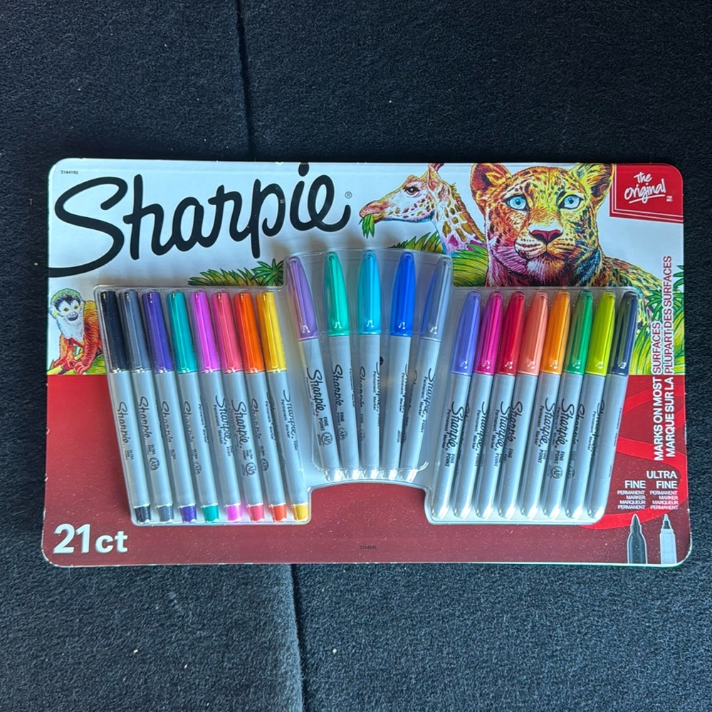 Sharpie Permanent Markers, Fine and Ultra-Fine Points, Assorted, 21 Count